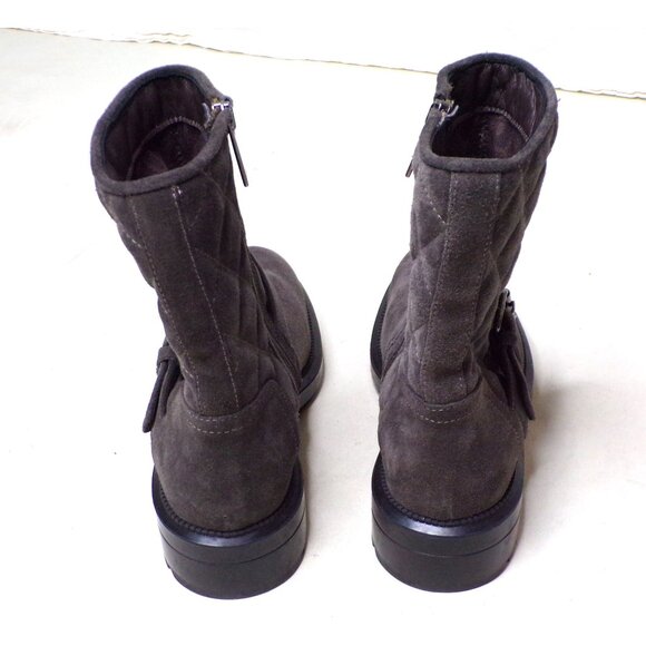 🆕 AQUATALIA Moto Quilted Suede Ankle Boot Bootie 7 Gray - Picture 4 of 8